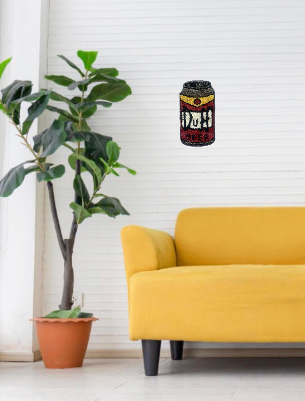 the simpsons duff beer can moss art wall decor interior design adult animation television show handmade real plants