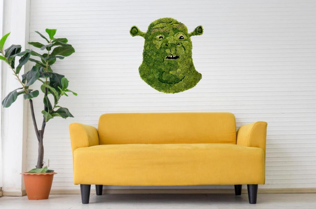 shrek head wall decor dreamworks moss art real plants interior design