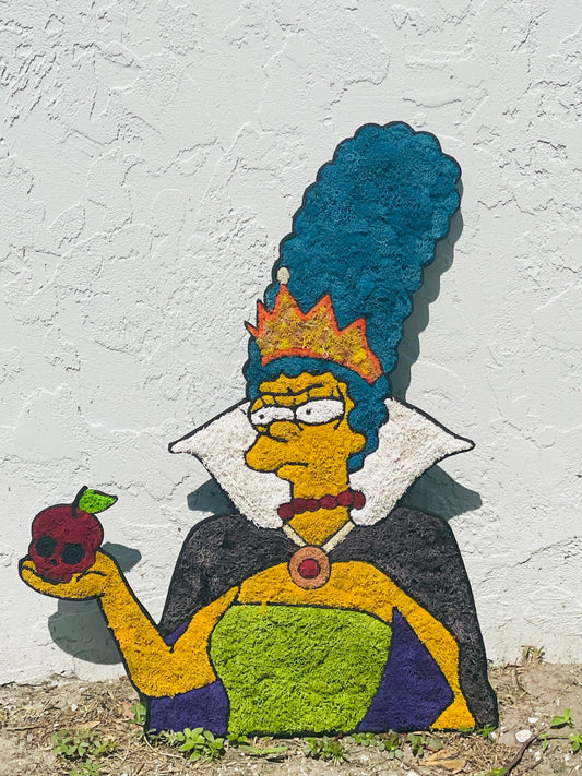 the simpsons marge simpson snow white unique artwork moss forever plants handmade